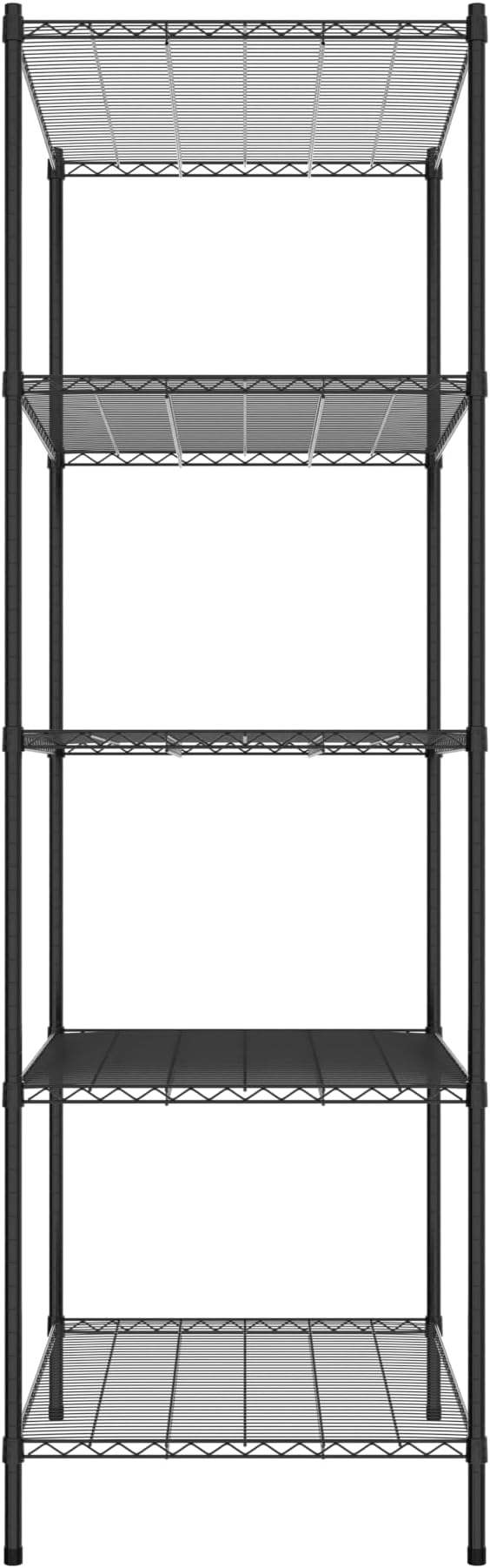 Commercial NSF Listed Black Epoxy Stationary Wire Shelving Kit 30" x 42" x 96", with 5 Shelves Perfect for Warehouse, Walk-in Refrigerator, Freezer, Grocery Store, Restaurant, Dishroom