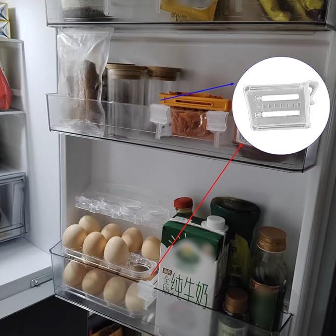 20 Pcs Retractable Fridge Drawer Separators, Plastic Fridge Door Organizer, Adjustable Refrigerator Divider for Kitchen Office Storage and Sorting