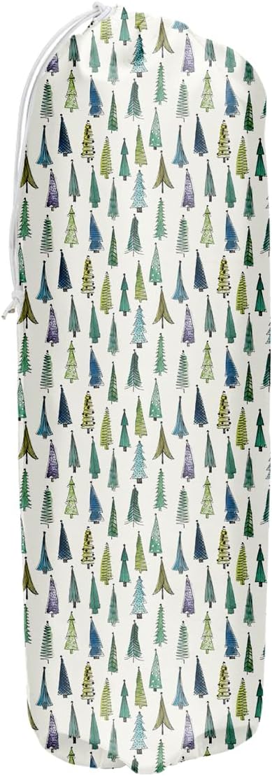 Green Fresh Style Grocery Bag Holder and Dispenser Christmas Tree Pattern Plastic Bags Organizer Garbage Shopping Trash Bags Storage for Kitchen Home Gifts Women Friends Sisters