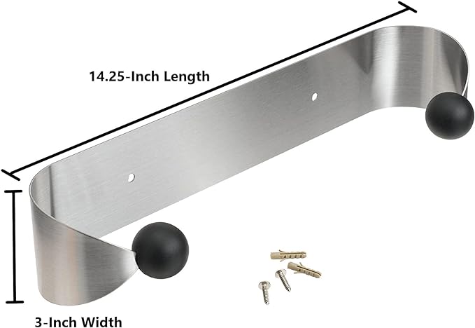 Prodyne Under Cabinet Paper Towel Holder, Silver and Black Small