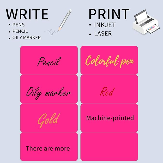 YEGAWEN Shipping Labels Stickers, 2"×4" Printable Mailing Label for Laser/Inkjet Printing- Matte, Permanent Adhesive Labels Stickers (Fluorescent Pink)