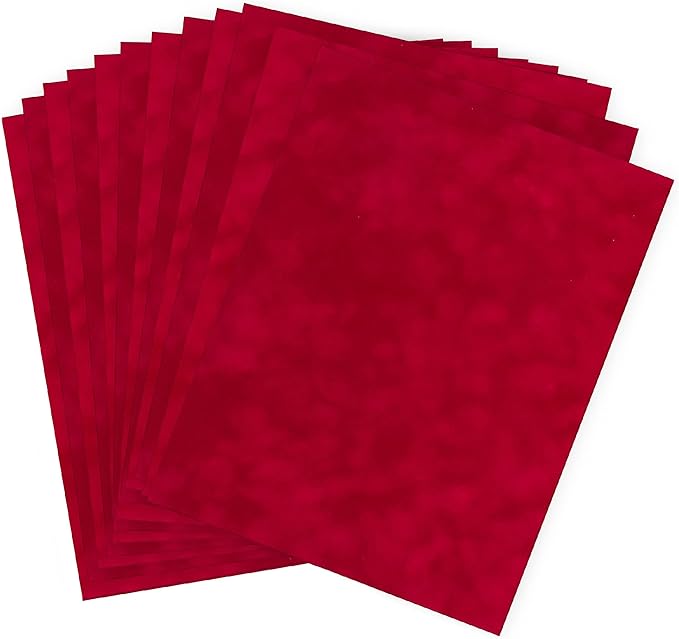 S.E.I Tomato Velvet Paper, Felt Fabric For Drawer and Jewelry Box Liner, 8.5" x 11" - 12 Sheets