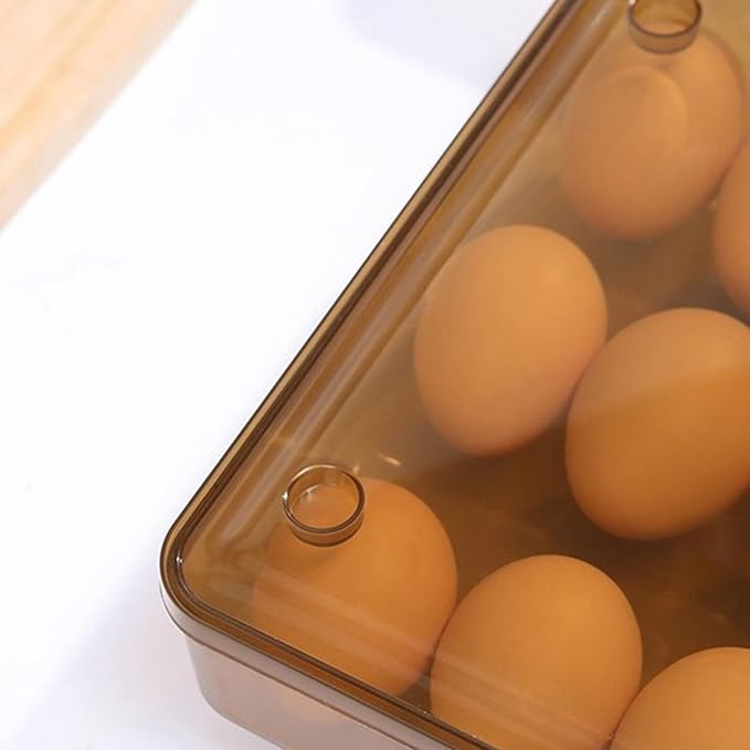 3 Tiers Egg Holder Multifunctional Saving Space Drawer Style Automatic Rolling Egg Container for Fridge Plastic Clear 200g