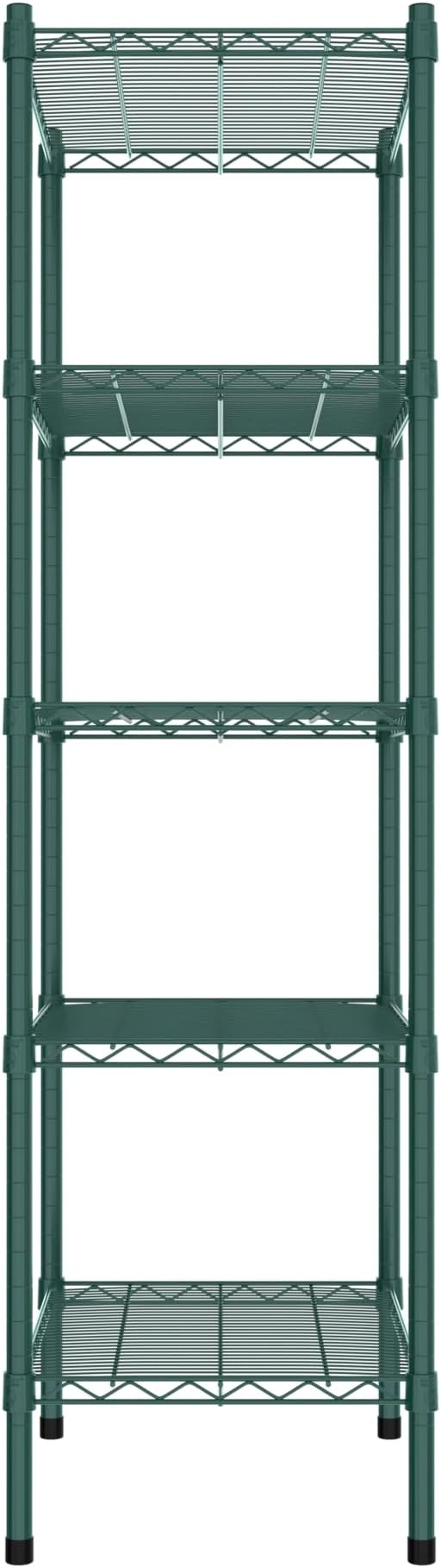Commercial NSF Listed Green Epoxy Stationary Wire Shelving Kit 18" x 24" x 64", with 5 Shelves Perfect for Warehouse, Walk-in Refrigerator, Freezer, Grocery Store, Restaurant, Dishroom
