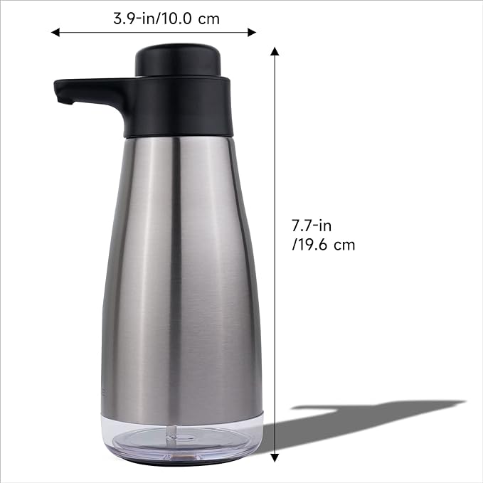 AIKE 15fl.oz Stainless Steel Liquid Soap Dispenser for Dish and Hand Soap