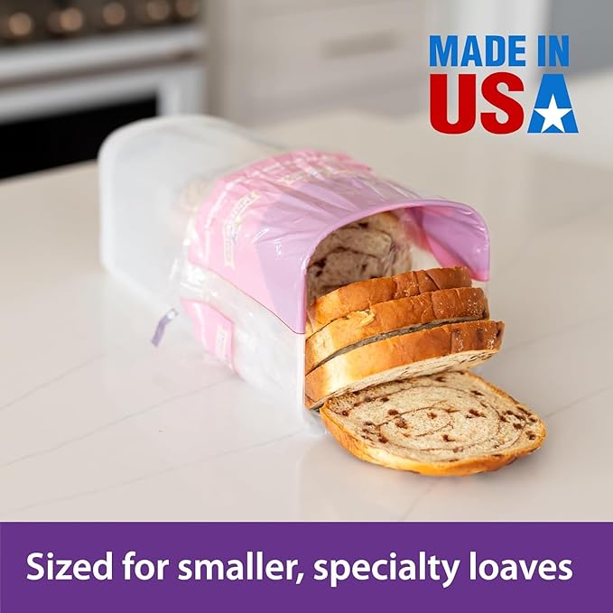 Buddeez Bread Buddy for Small Specialty Loaves, Bread Box, Bread Container, Fresh Bread Dispenser – White Lid
