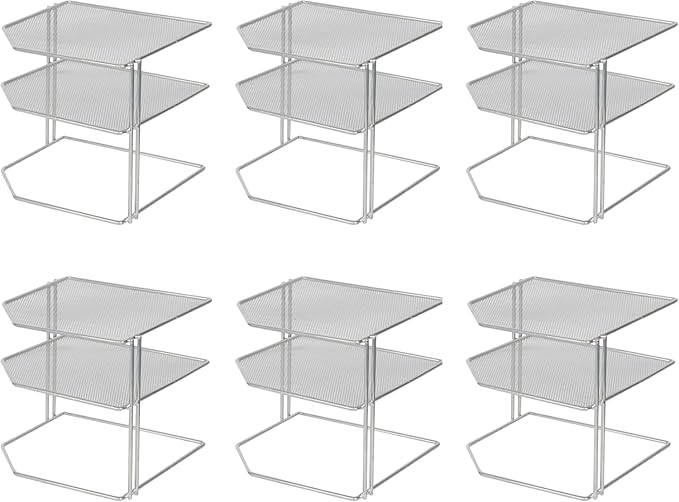 YBM HOME Kitchen Mesh 3 Tier Plastic Corner Rack, Helper Shelf, Keeps Spices and Cups Organized, Pack of 6