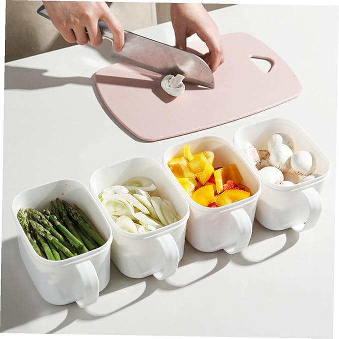 Kitchen Food Storage Containers with Handle and Lid Large White Plastic Airtight Cereal Storage Canisters for Fridge 2pcs Food Organizer Boxes with Labels for Fruit