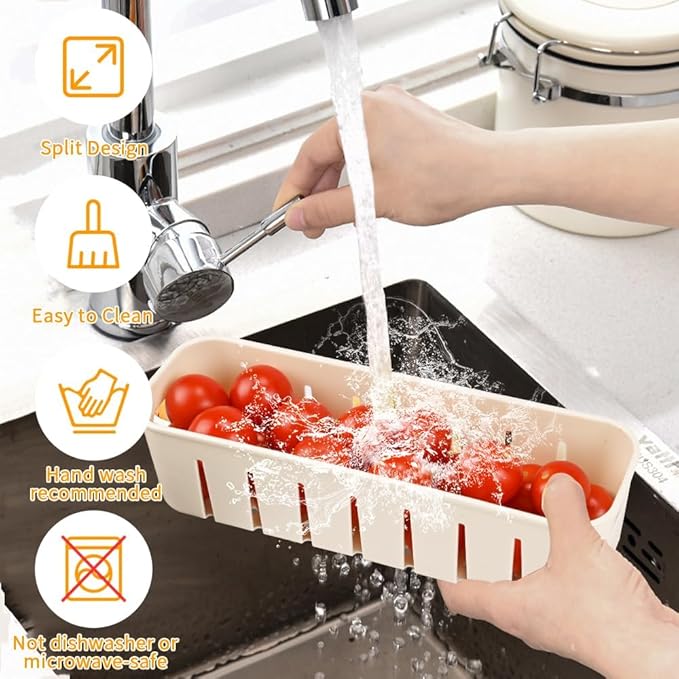 Fruit Storage Containers for Fridge, Fridge Organizer Snackle Box Container, Fruit Containers for Fridge, 4 Compartments Fruit & Vegetable Organizer