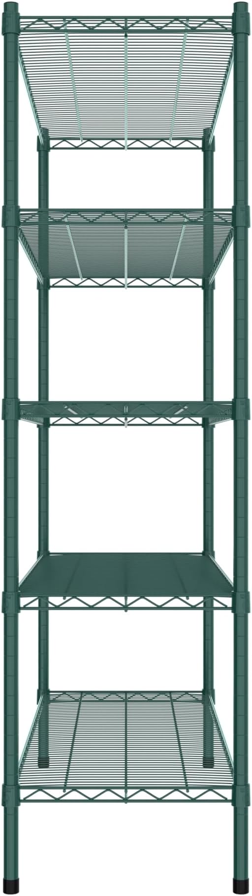 Commercial NSF Listed Green Epoxy Stationary Wire Shelving Kit 18" x 48" x 64", with 5 Shelves Perfect for Warehouse, Walk-in Refrigerator, Freezer, Grocery Store, Restaurant, Dishroom