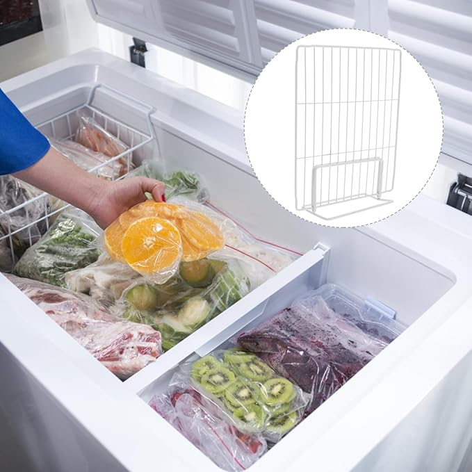 BESTYASH Refrigerator Divider Wire Shelf Organizer Adjustable Freezer Partition Rack for Food Storage and Small Item Classification in Home and Commercial Use