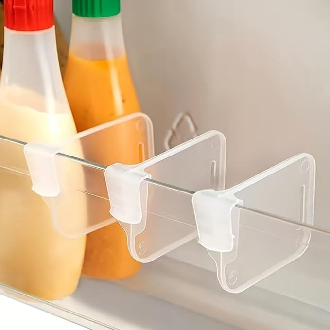 12PCS Adjustable Fridge Divider - Clear Retractable Dividers with Clip for Refrigerator Shelves & Storage, Expandable from 3.1" to 4.7", Fits Freezer Drawers & Cabinets, Space-Saving (Non-retractable)