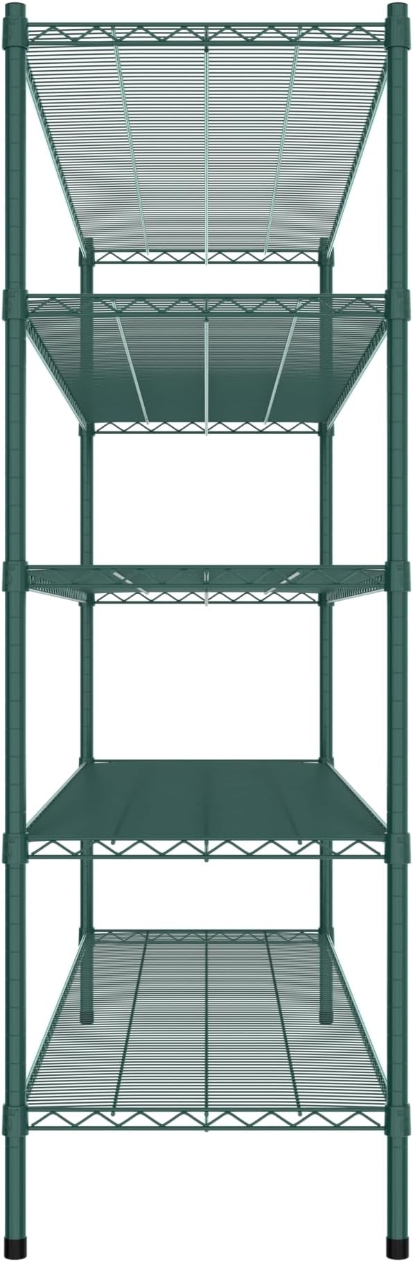 Commercial NSF Listed Green Epoxy Stationary Wire Shelving Kit 21" x 72" x 64", with 5 Shelves Perfect for Warehouse, Walk-in Refrigerator, Freezer, Grocery Store, Restaurant, Dishroom