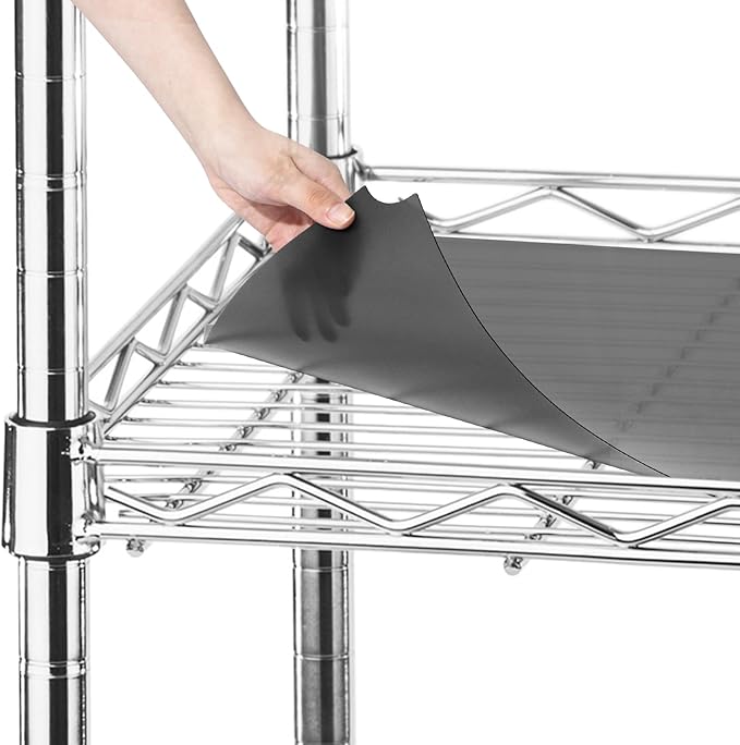Frienda Set of 10 Wire Shelf Liner 14 x 24 Inch Heavy Duty Shelf Liners Packed Flat for Wire Shelving, Waterproof Non Adhesive Plastic Mat for Metal Rack Kitchen Shelves, Shoe Rack(14 x 24 Inch,Gray)