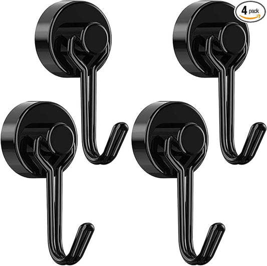 Tohoer Magnetic Hooks, Neodymium Magnets Hook Heavy Duty 30LBS with Rust Proof for Fridge, Refrigerator, Oven, Grill, BBQ, Key, Tools Holder, Utensil, Kitchen, Outdoor, Magnet for Hanging Wreaths