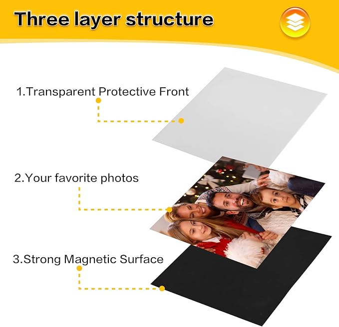 YixangDD 15 Pack Magnetic Picture Frame, 4 x 6 Inches Fridge Magnetic Photo Frames, Magnetic Photo Frames for Refrigerator, Home, School, Office (Black)