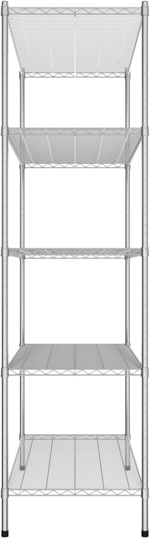 Commercial NSF Listed Chrome Stationary Wire Shelving Kit 24" x 54" x 86", with 5 Shelves Perfect for Warehouse, Walk-in Refrigerator, Freezer, Grocery Store, Restaurant, Dishroom