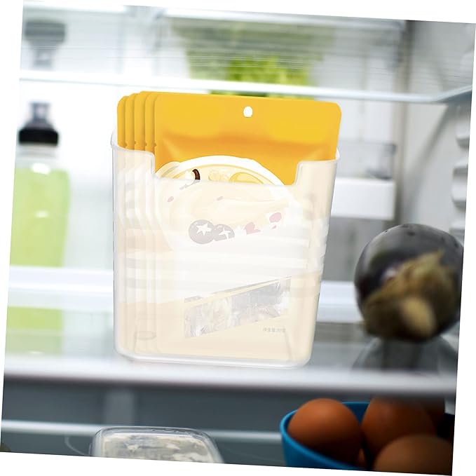 ULTECHNOVO 6pcs Translucent Fridge Organizer Bins Hanging Storage Boxes for Refrigerator for Kitchen Pantry Easy Access Shaped Design for Fruits Vegetables and Spices
