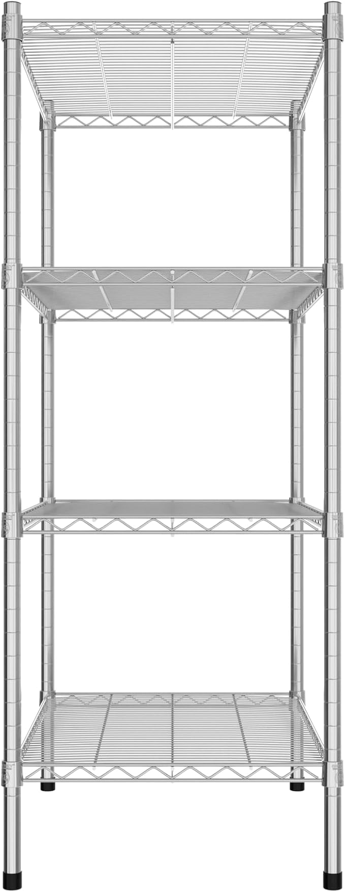 Commercial NSF Listed Chrome Stationary Wire Shelving Kit 21" x 30" x 54", with 4 Shelves Perfect for Warehouse, Walk-in Refrigerator, Freezer, Grocery Store, Restaurant, Dishroom