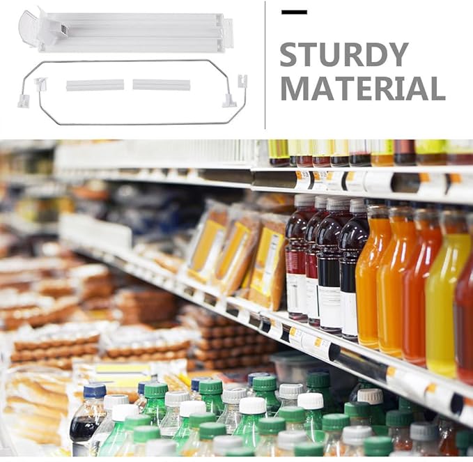 Drink Can Organizer Automatic Soda Can Pusher For Supermarket Shelf Display Adjustable White Plastic Drink Dispenser