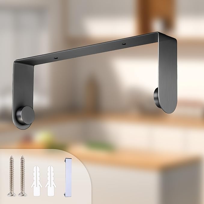 YIGII Paper Towel Holder Under Cabinet – Self Adhesive or Drilling, Wall Mount Paper Roll Holder for Pantry, Bathroom, RV, Stainless Steel Papertowel Holders