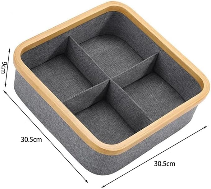 Drawer Organizer Storage Box Cotton Linen Fabric Container for Wardrobe Closet Organization Home Storage Solution Foldable Box for Clothes Underwear Pants(4)