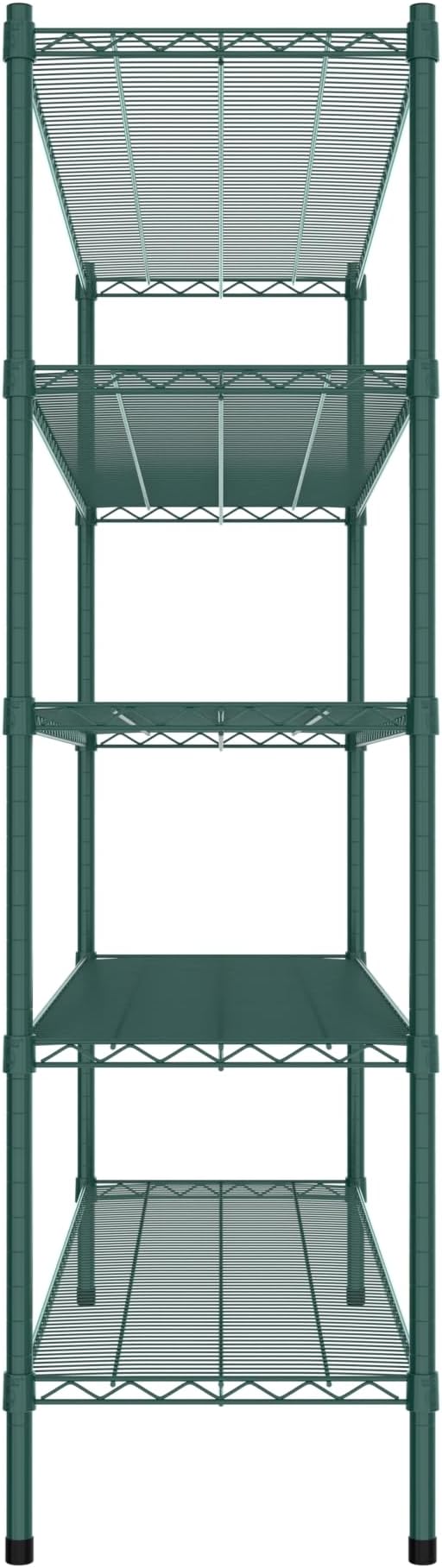 Commercial NSF Listed Green Epoxy Stationary Wire Shelving Kit 18" x 60" x 64", with 5 Shelves Perfect for Warehouse, Walk-in Refrigerator, Freezer, Grocery Store, Restaurant, Dishroom