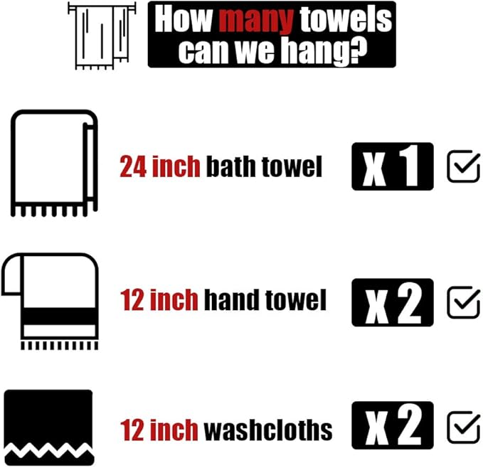 JQK Oil Rubbed Bronze Towel Bar, 27 Inch 304 Stainless Steel Thicken 0.8mm Towel Rack Bathroom, Towel Holder Wall Mount, Useable Length 24 Inch 2 Pack, TB110L24-ORB-P2