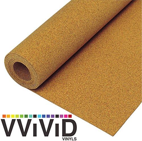 Natural Cork Board Textured Vinyl Wrap Underlayer Shelf Roll Sheet Adhesive Roll Drawer Liner (17.8 inches x 50ft)