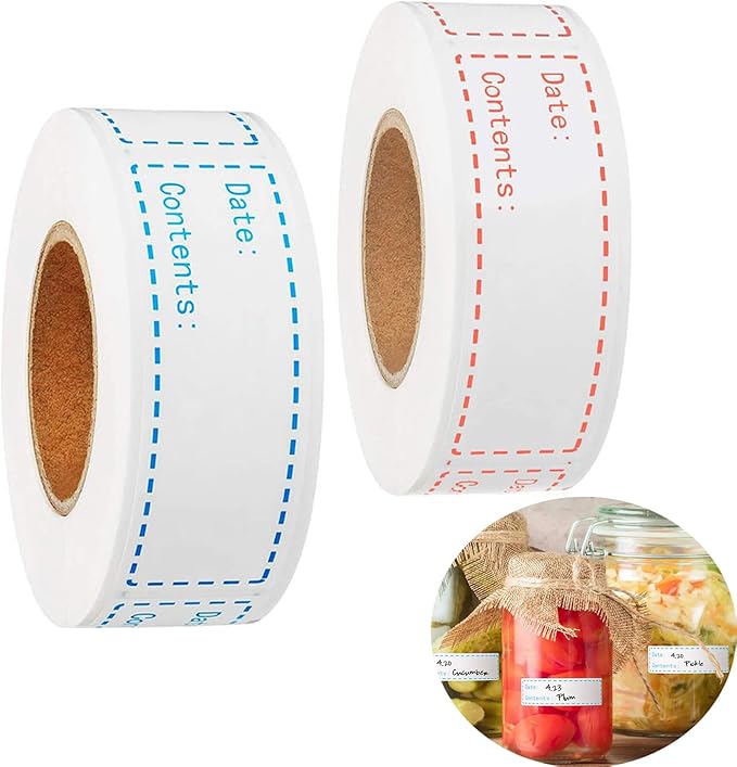 1000pcs Removable Freezer Labels, 1 x 3 Inch Food Labels for Food Containers Food Date Stickers Refrigerator Food Storage Labels Easy Clean No Residue Super Sticky, for Kitchen,Grocery Stores.