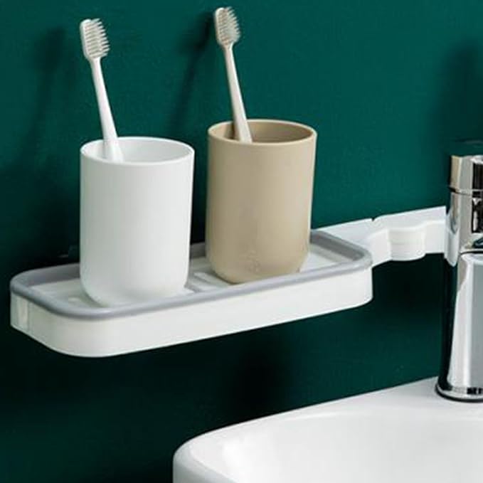 Hapivida Bathroom Corner Shelf, Foldable Rotatable Wall Mounted Storage Rack Organizer with Drainage for Shower Kitchen Sink Bathroom Family RV Compact Space