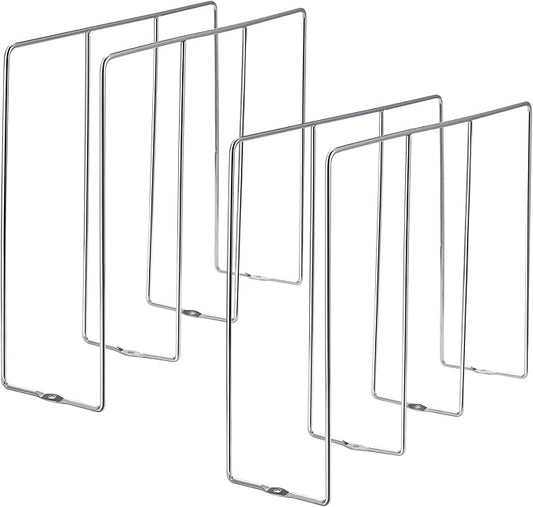 Blulu U Shaped Cookie Sheet Organizer for Cabinet Baking Sheet Organizer Kitchen Cabinet Dividers Vertical Chrome Pan Rack Storage Wires Tray Dividers Face Opening of 3.5"(Silver,1 Pcs)