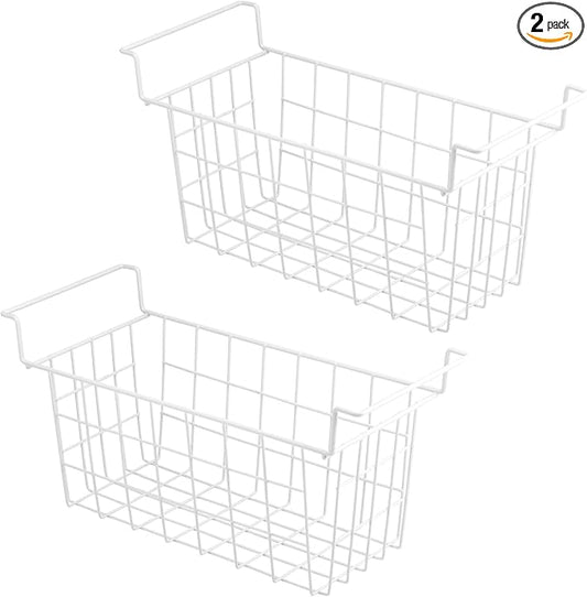 Homics Chest Freezer Baskets 17.5 Inch, Chest Freezer Organizer Bins Metal Wire Storage Baskets with Hanging Handles for Deep Freezer, Set of 2