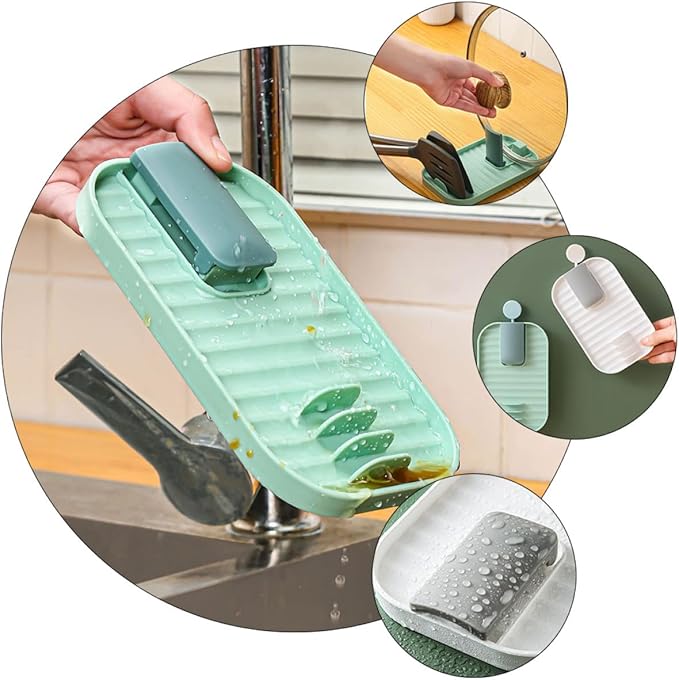 4Pcs Foldable Plastic Pot Lid Stand with Slots Kitchen Tableware Rack for Vertical Pan Lid and Utensil Storage Easy-clean Organizer for Countertop Random Color
