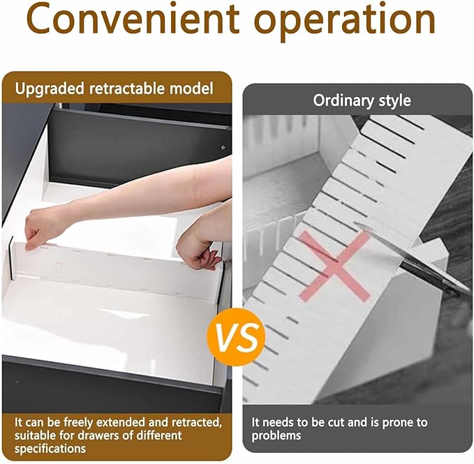 12 Pack Drawer Dividers for Clothes, 3.74" High 14.76"-25.79" Adjustable Expandable Dresser Drawer Organizer, Clear Plastic Separators for Dresser, Baby Clothing, Underwear, Cosmetic, Toile