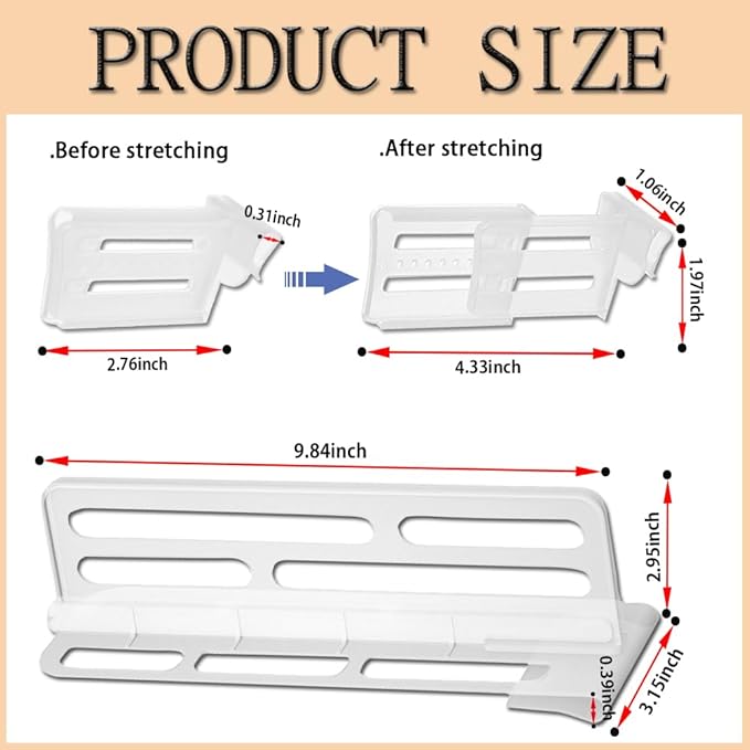 16Pcs Fridge Divider set, 8 Bigger Refrigerator Dividers for Glass Shelves in Freezer Cupboard Cabinet Drawer, with 8 Smaller Adjustable Fridge Dividers for Fridge Door Organizer Grid Separator.