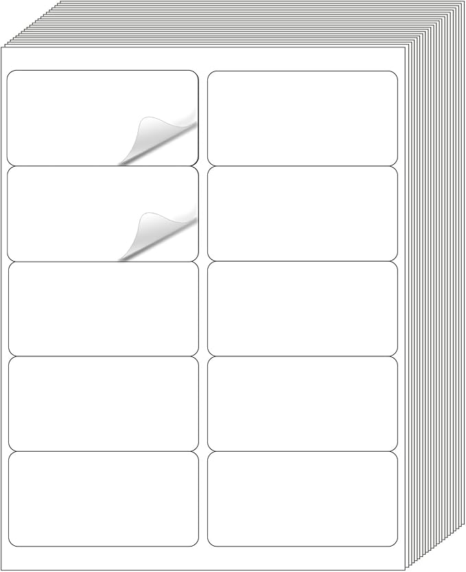 YEGAWEN Shipping Labels Stickers, 2"×4" Printable Mailing Label for Laser/Inkjet Printing- Matte White, Permanent Adhesive Labels Stickers