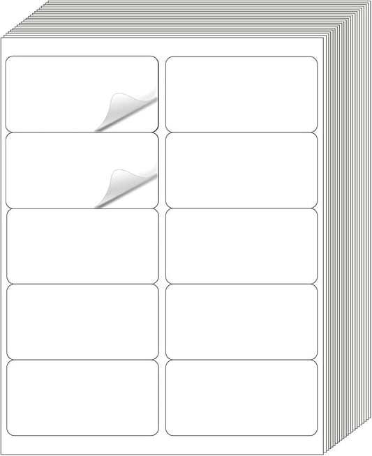 YEGAWEN Shipping Labels Stickers, 2"×4" Printable Mailing Label for Laser/Inkjet Printing- Matte White, Permanent Adhesive Labels Stickers