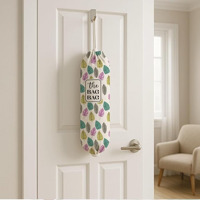 The Bag Bag Grocery Bags Holder, Leafage Grocery Bags Holder Organizer For Shopping Sack, Wall Mount Plastic Sack Storage Container Dispensers, Reusable Hanging Plastic Sacks Dispenser