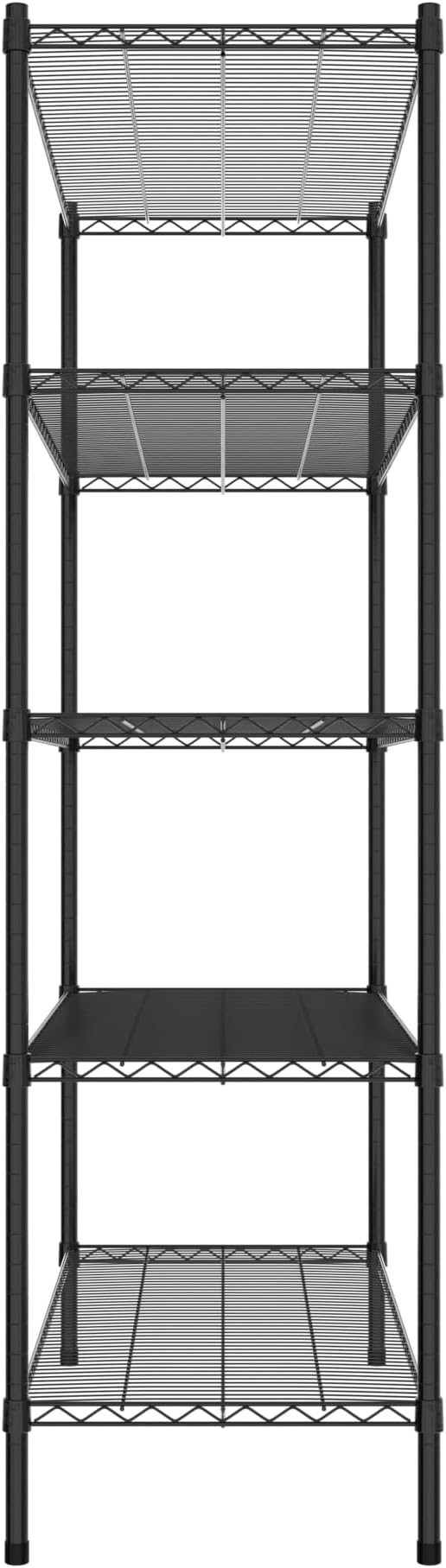 Commercial NSF Listed Black Epoxy Stationary Wire Shelving Kit 21" x 48" x 74", with 5 Shelves Perfect for Warehouse, Walk-in Refrigerator, Freezer, Grocery Store, Restaurant, Dishroom