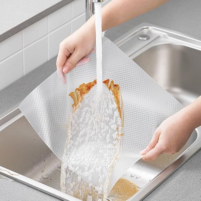 Winshall 12" W x 118" L Clear Shelf Liners and Drawer Liner for Ktichen Cabinet, Non Adhesive Non Slip Shelf Paper Waterproof Washable Thickened for Dresser Pantry Shelve Bathroom Protector Liner