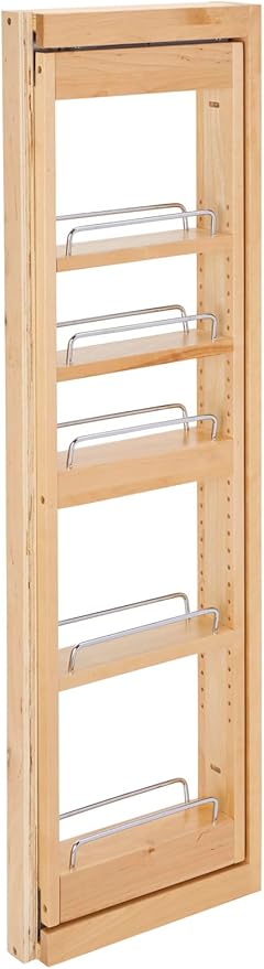 REV-A-SHELF Wood Wall Filler Pullout for 39" H New Kitchen Applications w/BB Soft-Close