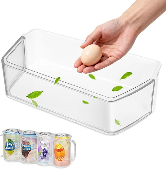 DA97-17255A Refrigerator Door Bin, Replace DA63-08688A Refrigerator Door Shelf Right, for samsung Door Bin RF265BEAESR, RF265BEAESG, RF262BEAESR (See Figure 6), 1 Pack, with Soda Can Organizer