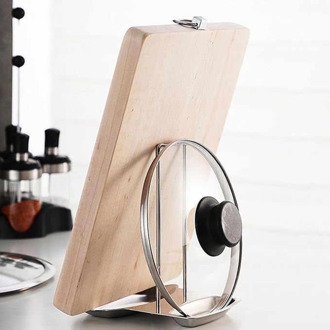 DOITOOL Stainless Steel Kitchen Utensil Rack with Lid and Spoon Stand Removable Organizer for Pots Pans and Cooking Utensils Easy-clean Stove-top Storage for Multi-tasking Cooking