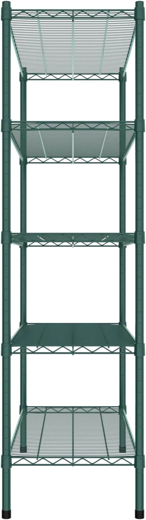 Commercial NSF Listed Green Epoxy Stationary Wire Shelving Kit 18" x 42" x 64", with 5 Shelves Perfect for Warehouse, Walk-in Refrigerator, Freezer, Grocery Store, Restaurant, Dishroom