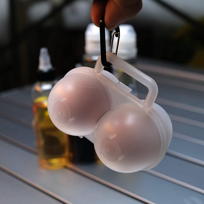 RoseFlower 2 Girds Egg Holder Container, Plastic Egg Storage Box Leakproof Shockproof Protection, Portable Egg Tray Carriage Dispenser for Camping Picnic Travel Kitchen Refrigerator Outdoor, Clear