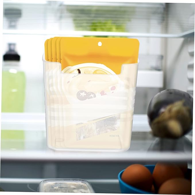 GLEAVI 4pcs Fridge Organizer Bins for Refrigerator Door Storage Translucent Hanging Storage Box for Kitchen Pantry and Cabinet for Vegetables Fruits and Spices