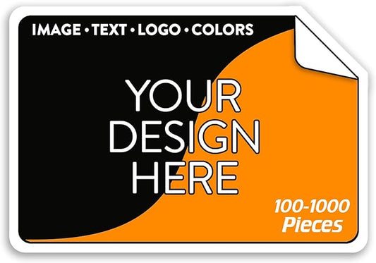 5-1000 Custom Vinyl Stickers - Upload Your own Image, Text, Design, Logo - Personalized Logo Labels for Handmade, Packaging, Bottle, Jars, Candle, Brand Stickers (White, 6x4)