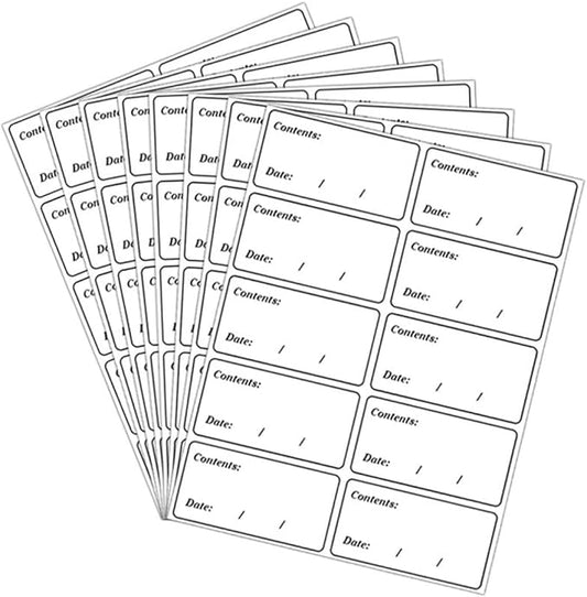 Uonlytech 400Pcs Waterproof PVC Food Labels Removable Self-Adhesive Freezer and Refrigerator Date Stickers for Food Storage Organization