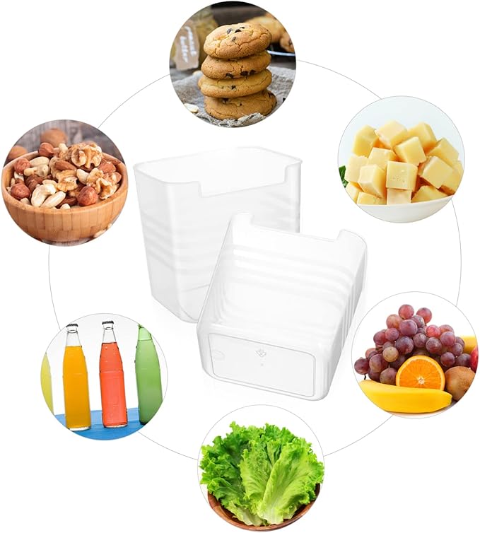 Healifty 1set Refrigerator Storage Box Translucent Fridge Container Bins for Seasoning and Kitchen Essentials Vertical Design for Space Saving Home Kitchen 2pcs